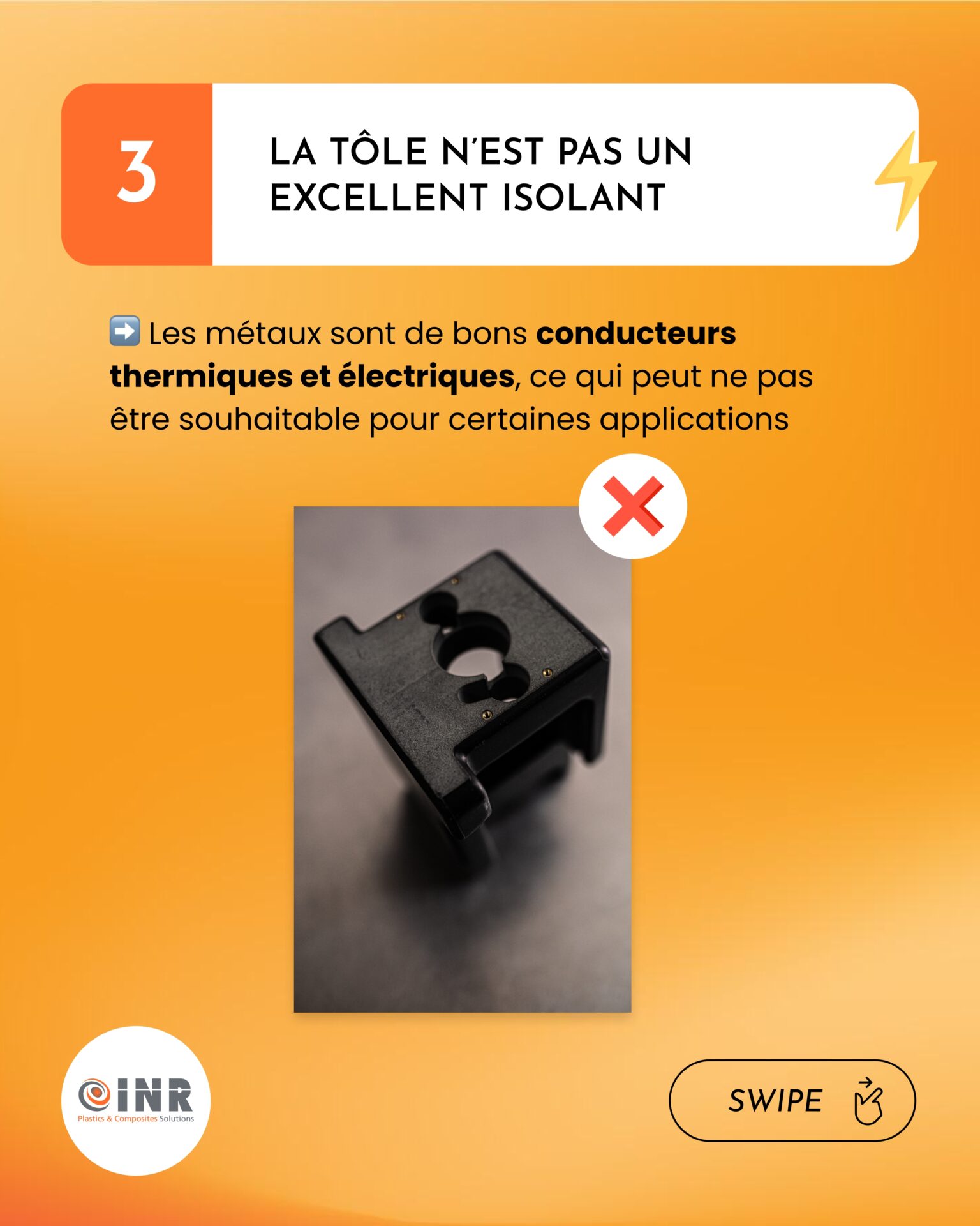 Injection RIM pour limiter l'effet des conducteurs thermiques et électriques INR SA page 4